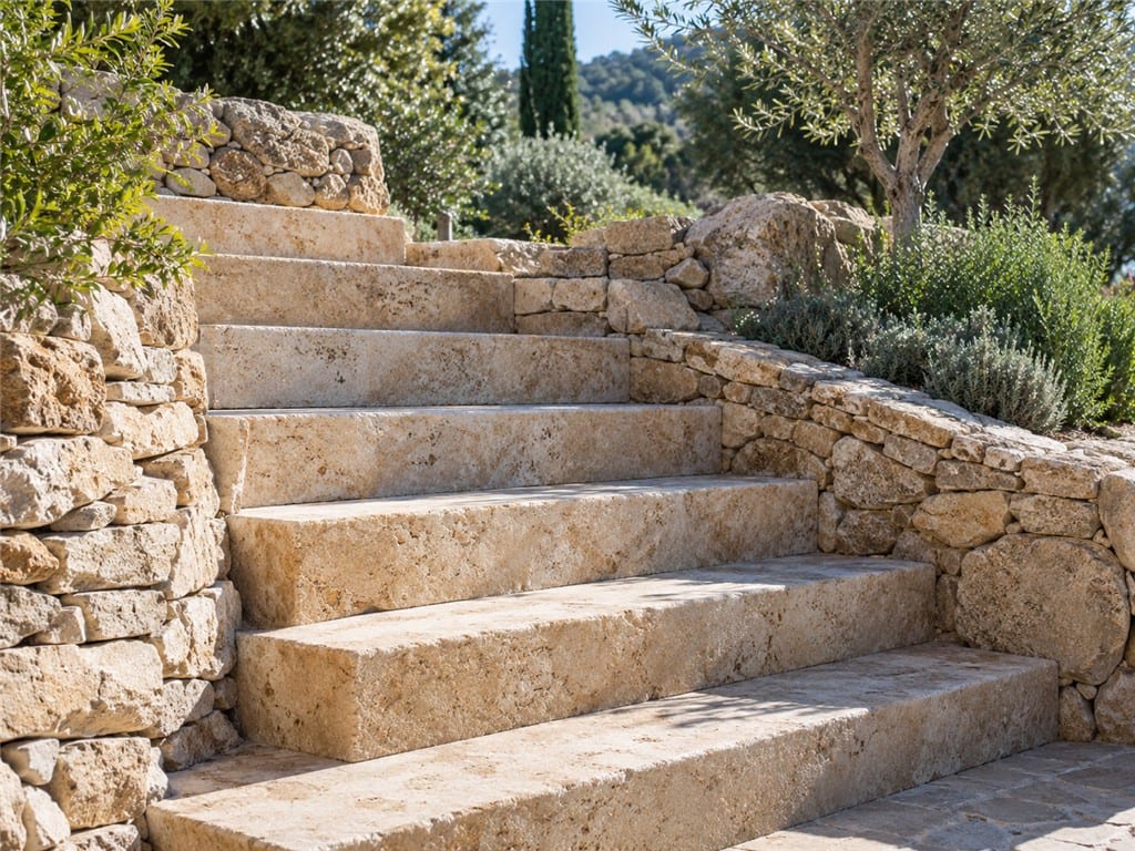 escalier en Travertin
